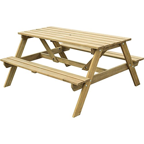 [- Rowlinson 5ft 6-Seater Pressure Treated Wood Picnic Bench  -]