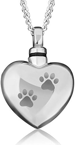 Cremation Ashes Heart Love Pet Cat/Dog Paw Urn Necklace Pendant Memorial Keepsake Jewelry For Urn Ash
