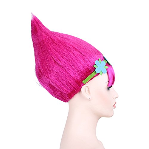 Cosplay Wigs Pink Trolls Poppy Princess Style Women Costume Hair Wig Party Head Accessories for Wig Cap (8196A) - Thumbnail 5