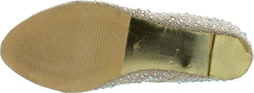 Chase & Chloe Womens 36-BOBBY12 Round Toe Med Low Heel Wedge Pump - Image 4