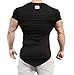Men's Muscle Bodybuilding T Shirts Irregular Fitness Gym Workout Short Sleeve Tees Black L tag XXL