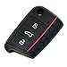 JessicaAlba® Silicone Remote Key Case Cover Key Fob Skin Covers Replacement for Skoda Octavia A7 Volkswagen Golf 7 / GTI 7 / Golf R R20 / MK7 MKVII - Black