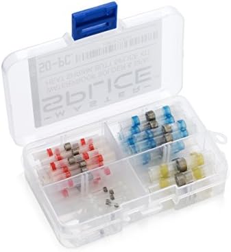 MASTER SPLICE: 50 PCS Waterproof Solder &amp; Seal Heat Shrink Butt Splice Kit - Wire Connector Terminal Set Marine Automotive Grade