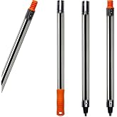 3 PCS Total 4 Ft Extension Pole, Paint Roller Stainless-Steel Threaded Splicing Extension Poles for Hand Drywall Sander Wall Cleaning and Polishing Paint Roller Brushes