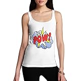Women Cotton Novelty Comic Book Theme Pow! Print Tank Top