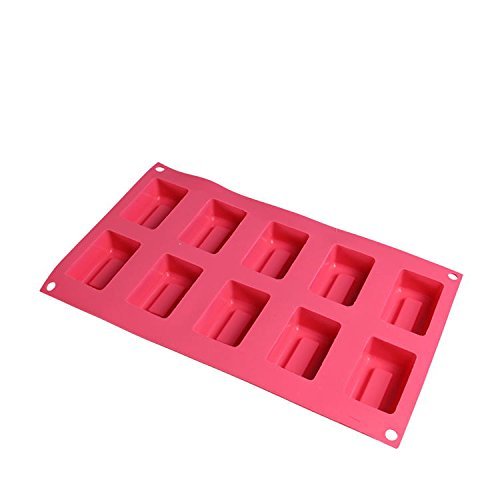 Moldiy Rectangular Baking Mold, Silicone Molds for Handmade soap, Jelly, Pudding, Cake Baking Tools,10 Cavity - Thumbnail 5