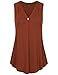 Sleeveless Tops For Women Summer,Laksmi Basic Solid V Neck Casual Office Flow Tunic Tank Shirt L Brick Red
