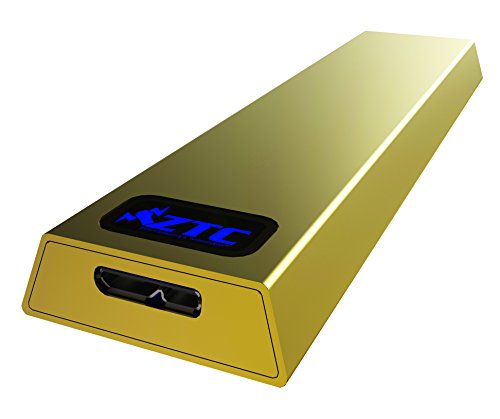ZTC Thunder Enclosure NGFF M.2 SSD to USB 3.0 Adapter. Support UASP SuperSpeed 6Gb/s 520MB/s (Gold)