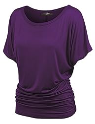 MBJ WT817 Womens Dolman Drape Top with Side