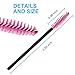 100 PCS Disposable Eyelash Brushes Tools, Hopttreely Premium Mascara Brushes Wands Eyebrow Applicator Makeup Kits (Black-Rose)