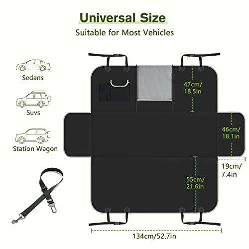 pecute Dog Car Seat Cover, Waterproof Rear Seat Covers for Dogs with Viewing Window, Dog Car Back Seat Protector Scratch Proof Nonslip for Cars Trucks SUV