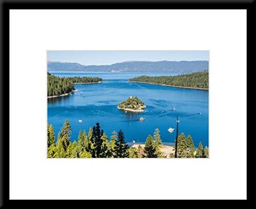 Lake Tahoe Emerald Bay- Framed Photographic Art Print (16" x 20" Wood Frame + Mat + Print)