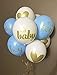 K-Musculo Baby Shower Decorations, Bachelorette Decor, Pre-Assembled Banner (It's A Boy) & 9 Piece Balloons with Ribbon [Gold, Blue, White] Hang On Wall Chair Door | It's A Boy Party Favors