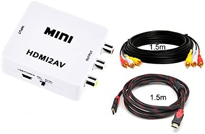 Ebaco 1080P HDMI to AV 3RCA CVBS Composite Video Audio Converter Adapter Supporting PAL/NTSC with USB Charge Cable for PC Laptop Xbox PS3 TV STB VHS VCR Camera DVD (hdmi Cable+hdmi2av)