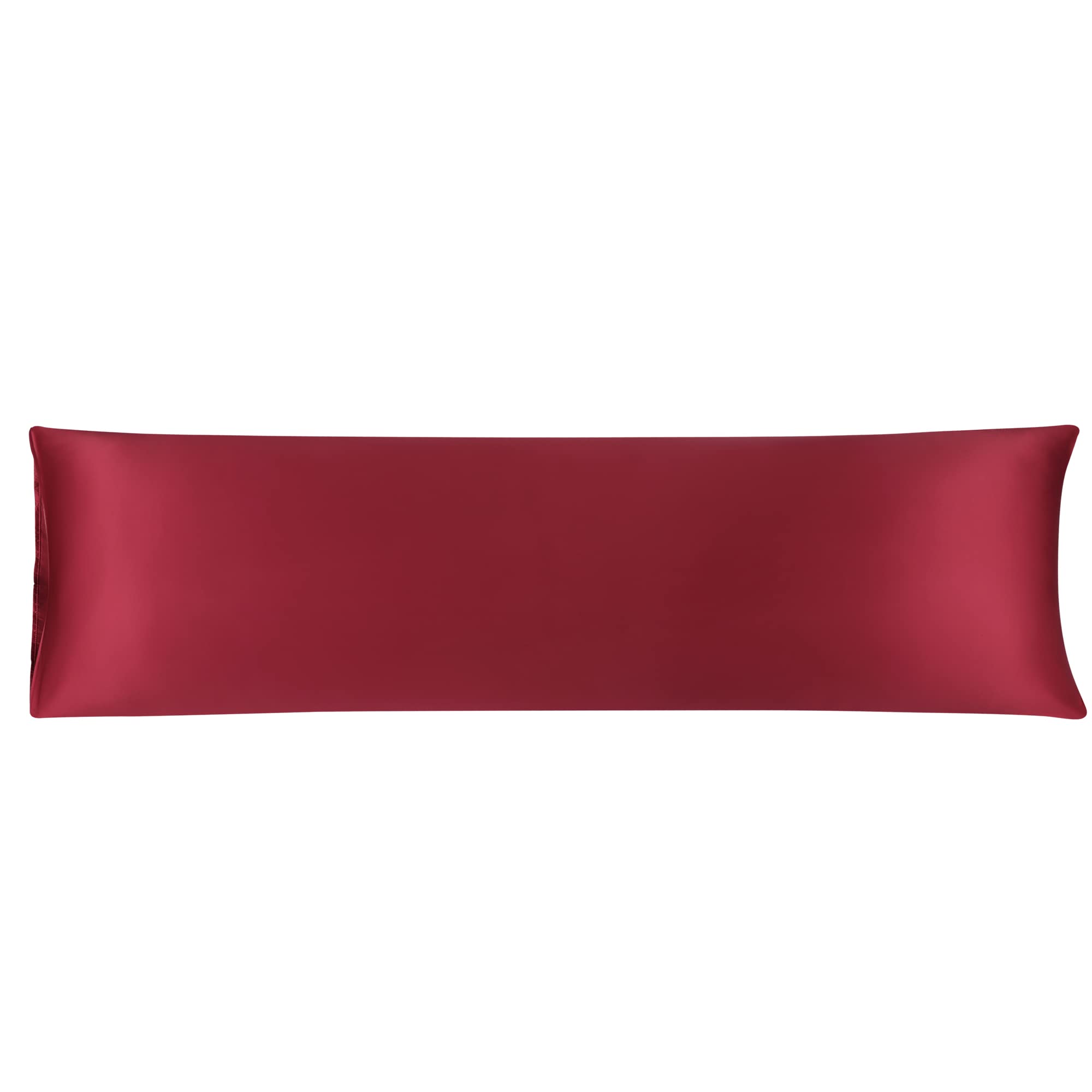 sourcing map Bolster Pillowcases 20"x72" Satin Silky Body Pillowcase for Hair and Skin, Wrinkles - Fade Free Long Pillow Cover - Wine Red