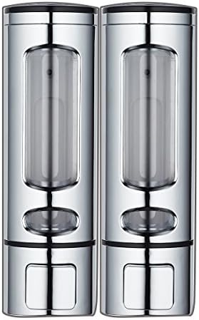 Wall Mounted Soap Dispenser, 2X400milliliter Bathroom Double Liquid Dispenser Shower Dispenser Bottles Shampoo Conditioner Hand Cream Dispenser for Bathroom/ Kitchen/ Hotel