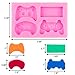 EAONE 3Pack Game Controller Silicone Mold, Gamepad Fondant Mold Video Game Controller Mold for Chocolate, Candy, Cake, Cupcake Decoration, Resin and Clay (Pink)