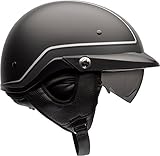 Bell Pit Boss Open-Face Motorcycle Helmet (Pinstripe Black/Grey, Large)