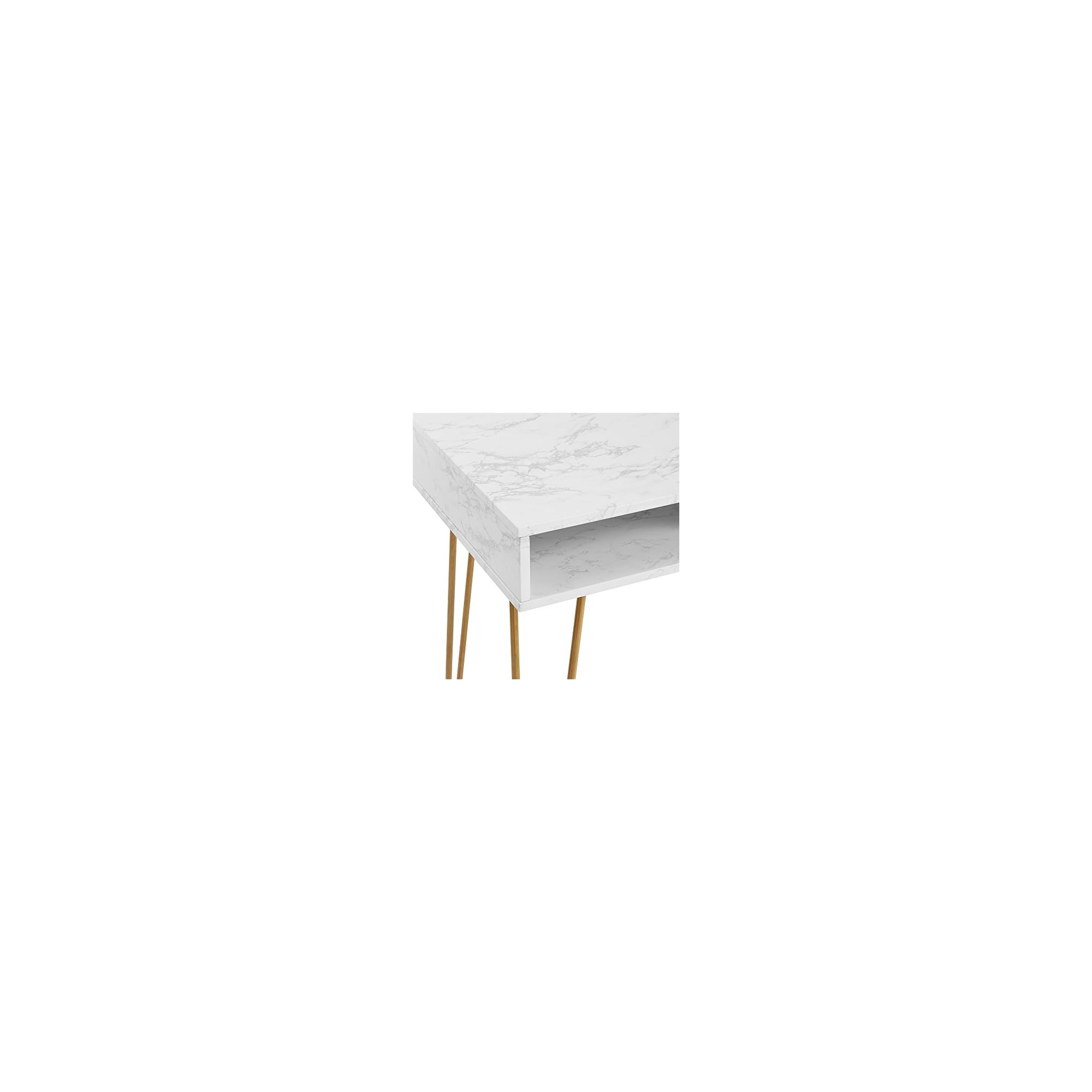 Novogratz Computer Desk with Storage, White Marble LAVORIST