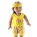 MonkeyJack Yellow Top Plaid Shorts Cap Pink Shoes Fit for 17'' inch Zapf Baby Born Doll
