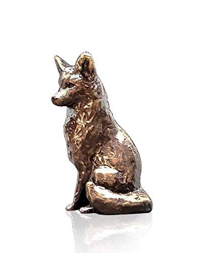 Richard Cooper & Company Solid Bronze Miniature Fox, Rich Brown Chestnut Patina, 1.7 x 1.5 x 3 cm