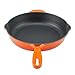 Zelancio Enameled 10-Inch Cast Iron Skillet, Oven Safe Smooth Surface Frying Pan. Perfect for Steak, Fajitas, Eggs, and So Much More, Orange