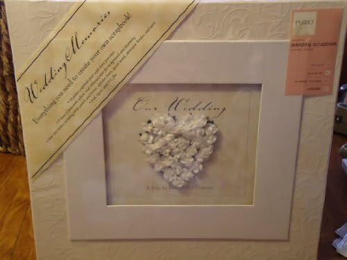 Furio 12 x 12" Wedding Memories Scrapbook Kit - Refillable album, pages, protectors, embelishments