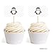 Andaz Press Birthday Cupcake Toppers DIY Party Favors Kit, Arctic Penguin, Double-Sided, 18-Pack