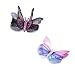 yueton 12pcs Colorful Organza Glitter Butterfly Barrettes Bobby Pin Metal Clip Hair Clips Bride Head-wear Edge Clip Clamps