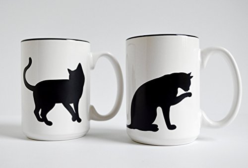 Set of two Cat and Paw Mugs