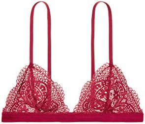 Victoria's Secret Crochet Lace Triangle Bralette (Large, Candy Apple)