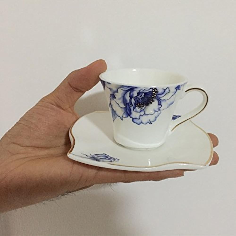 Porcelain Espresso Cups 2.5Ounce/80ml Small Set Of 4 With Saucers