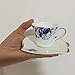 Porlien Blue Floral 2-ounce Porcelain Espresso Cups/Demitasse Cups& Saucers Set of 4, for Teatime, Tea Party, Gift for Family & Friends