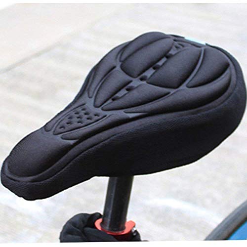 VOANZO 2 PCS Mountain Bike Saddle Cover airy Pillows 3D Silicone Comfortable Seat Cover Cushion Sets Bicycle Cycle Accessories (Black)