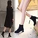Women’s Wide Width Ankle Booties | Ladies Stylish Faux Suede Shiny Chunky Low Heel Boots with Front Zip | Causal Pointed Toe Bootthumb 3