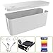 Cable Management box, Cord Organizer and Cover with Cable Kit - Desk, wall mounted TV, Video, Game and Computer Wire holder, hider, protector with Cable Sleeve ,white edition by Tokye XXL VALUE primary