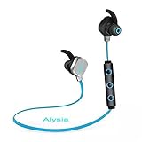 Bluetooth Headsets - Alysia® Earphones V4.1 Bass Wireless Earbuds Lightweight Noise Cancelling Headphones Mini Secure In Ear Hooks Sports Earphones APT-X Stereo Headset w/ Mic Dual Battery