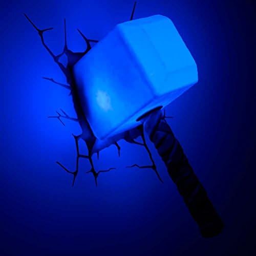 Marvel Avengers Thor Hammer 3D LED Wall Light including Wall Crack Sticker