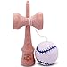 White & Blue Baseball Kendama and Extra String