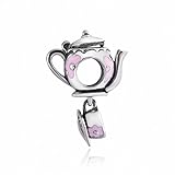 Sterling Silver Dangle Teapot Charms Disney Mad Fit for Pandora/European Style Charm Bracelets