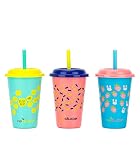 Reduce GoGo's 12oz Straw Cups for Kids, 3 Pack Cutiepie - Kids Cups with Lids and Straws are the Perfect Toddler Tumbler for Home and Travel - BPA Free, Dishwasher Safe, 3 Fun Designs, Fits Cupholders