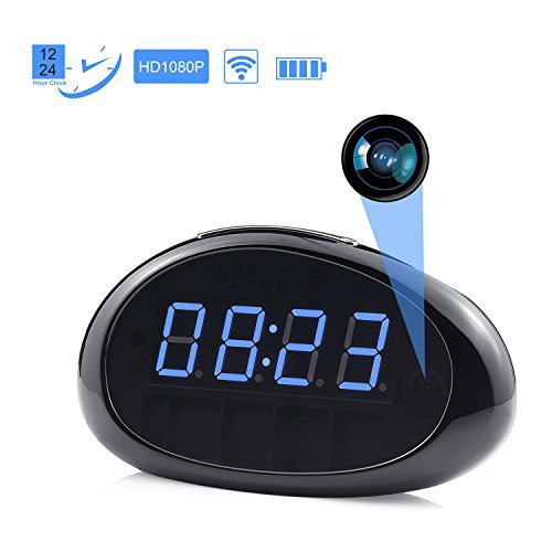 NexGadget 1080P Security Wireless Clock Camera, Motion Detective Record, Support Remote View, Day Vision Only (black)