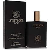 PureScents Stetson Black - Original After Shave for Men - Masculine Woody, Dark and Spicy Scent with Fragrance Notes of Sandalwood, Spices, and Suede - 3.4 Fl Oz