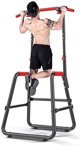 KFMJF Dip Station Strength Training Free Standing Adjustable Multi Function Power Tower Stand Fitness Equipment for Home Gym 330 Weight Capacity (Color : A-black)