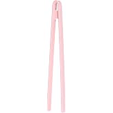 uxcell 11.4" Silicone Toast Tongs, Kitchen Tong Heat Resistant Kitchen Utensil for Cooking Toaster Salad Food BBQ Pan Bacon Fried Steak, Pink