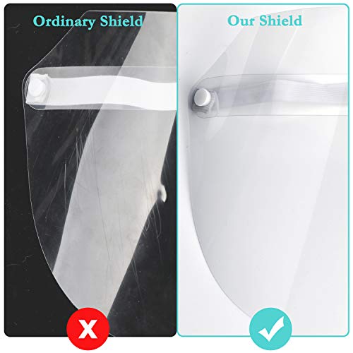 10Pcs Value Pack Safety Face Shields with Protective Clear Film To Protect Eyes and Face Full Face Cover for Men and Women Anti-Fog, Anti-Saliva, Windproof Dustproof (10PCS)