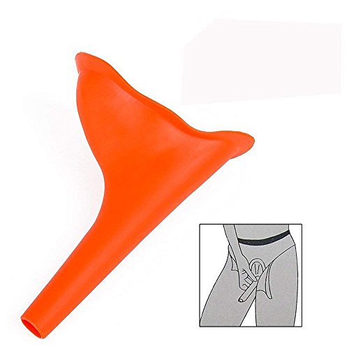 PRINTEMPS 2 Pack Orange Female Portable Urination Device,Pee Piss Standing up, Reusable Urinal Funnel for Women for Travel, Outdoor Activities, Camping, Hiking, Festivals