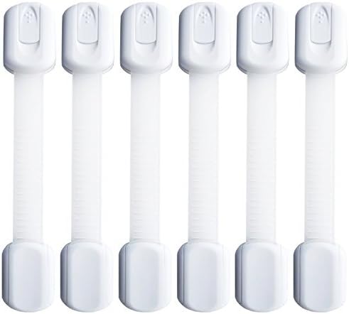 XD Mini Baby Proofing Adjustable Strap Locks Pack For Child Safety | Set Of 6 Safety Locks W/ 3M + 3M Bonus Adhesive Tape| Lock Your Toilet/Fridge/Drawers/Dishwasher/Drawers