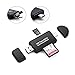 Memory Card Reader,SD/Micro SD Card Reader and Micro USB OTG to USB 2.0 Adapter with Standard USB Male Micro USB Male Connector for PCs and Notebooks Smartphones/Tablets with OTG Function