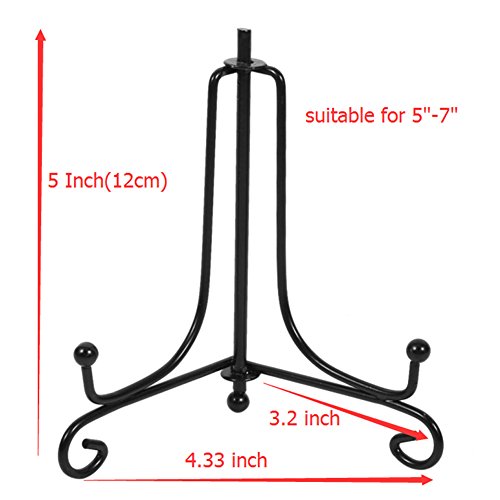 image for Artliving (2 Pack) Iron Display Stand, Black Iron Easel Plate Display 